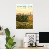 Hampstead Heath Londense Silhouet Reisposter Poster (Thuiskantoor)