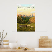 Hampstead Heath Londense Silhouet Reisposter Poster (Keuken)