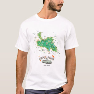 Hampstead Heath London England kaart T-shirt