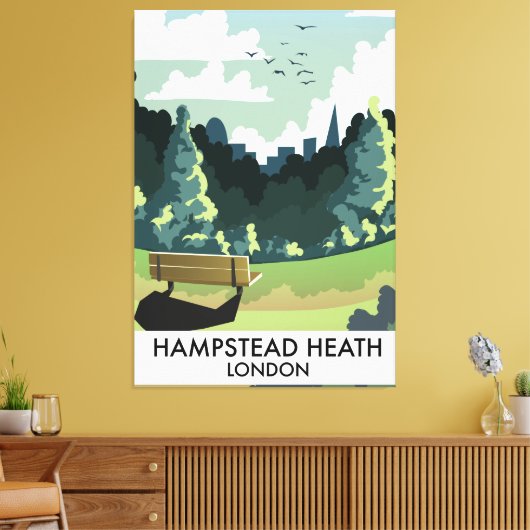 Hampstead Heath London reisposter. Canvas Afdruk (Insitu (Woonkamer))