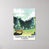 Hampstead Heath London reisposter. Canvas Afdruk (Voorkant)