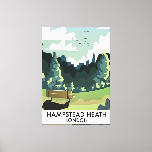 Hampstead Heath London reisposter. Canvas Afdruk (Voorkant)
