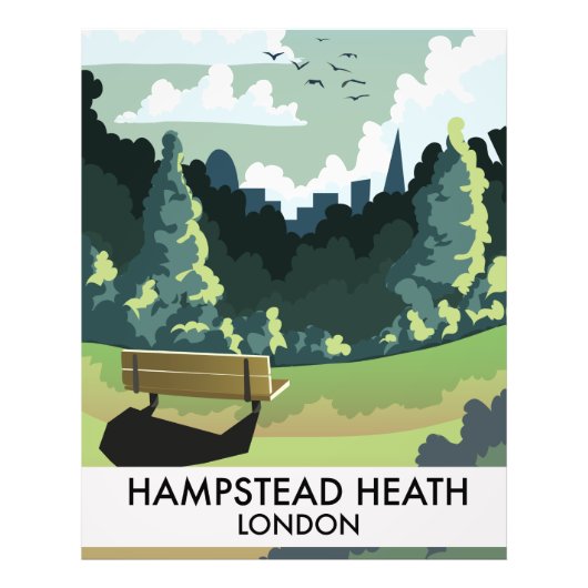 Hampstead Heath London reisposter. Foto Afdruk (Voorkant)