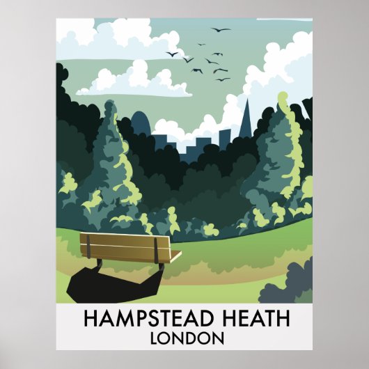 Hampstead Heath London reisposter. Poster (Voorkant)