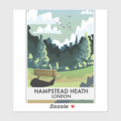 Hampstead Heath London reisposter. Sticker (Vel)