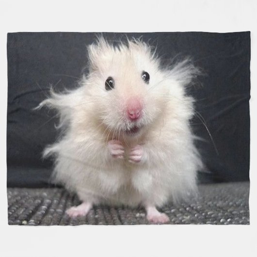 HAMPSTER BAD HAIR DAG FLEECE DEKEN (Voorkant (Horizontaal))
