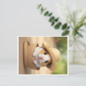 Hampster dragen strog pet in pet briefkaart (Staand voorkant)