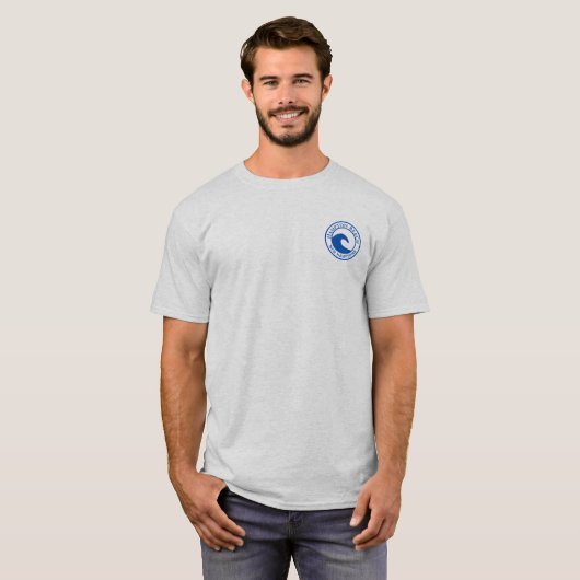 Hampton Beach Blue Ocean Wave Circle Design T-shirt (Voorkant volledig)