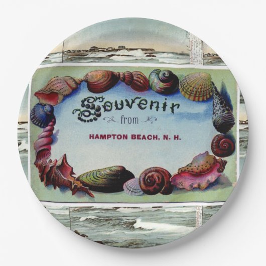 Hampton Beach Briefkaart Borden 9 " Papieren Bordje (Voorkant)