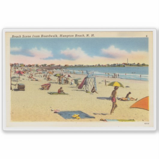  Hampton Beach Briefkaart Sticker (Voorkant)