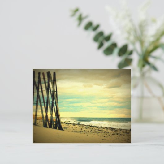 Hampton Beach Fence Briefkaart (Staand voorkant)