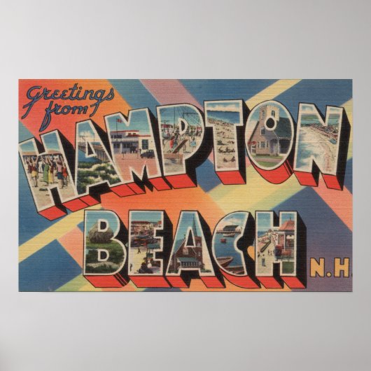 Hampton Beach, New Hampshire - Large Letter 2 Poster (Voorkant)