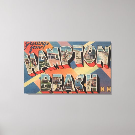 Hampton Beach, New Hampshire - Large Letter Canvas Afdruk (Voorkant)
