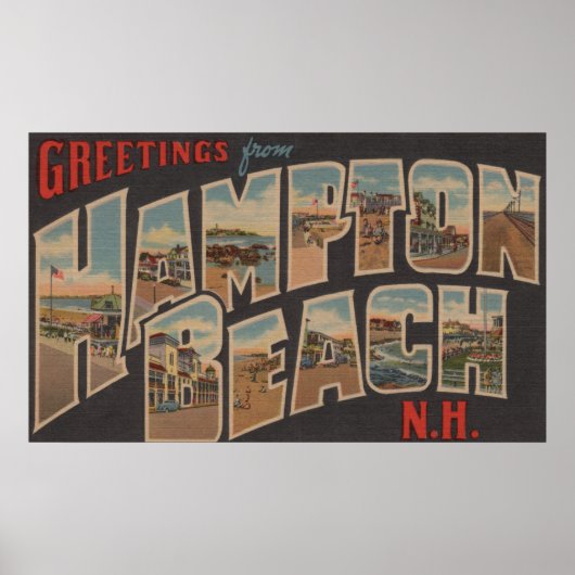 Hampton Beach, New Hampshire - Large Letter Poster (Voorkant)