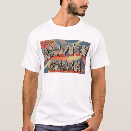 Hampton Beach, New Hampshire - Large Letter T-shirt (Voorkant)