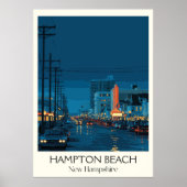 Hampton Beach New Hampshire Night Poster (Voorkant)