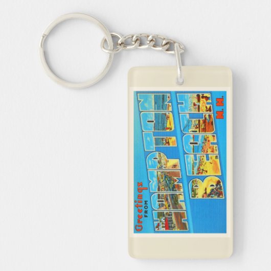 Hampton Beach New Hampshire Old Travel Souvenir Sleutelhanger (Voorkant)