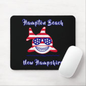 Hampton Beach New Hampshire Patriotic Usa Flag Whi Muismat (Met muis)