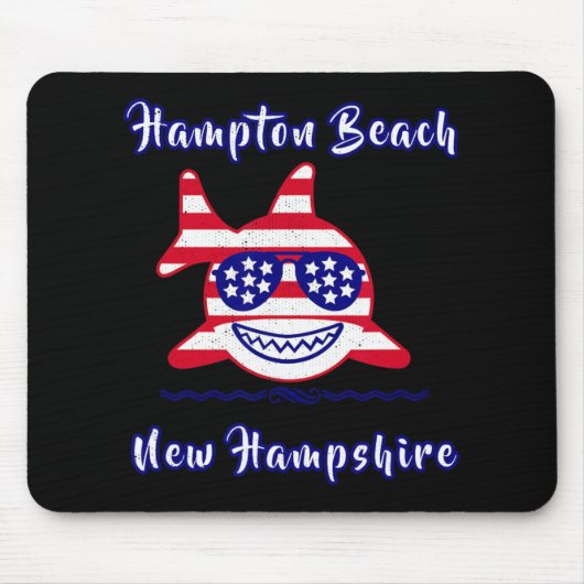 Hampton Beach New Hampshire Patriotic Usa Flag Whi Muismat (Voorkant)