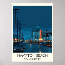 Hampton Beach New Hampshire 's Nachts Poster