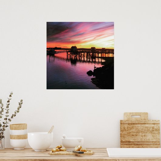 Hampton Beach Sunset Poster (Keuken)