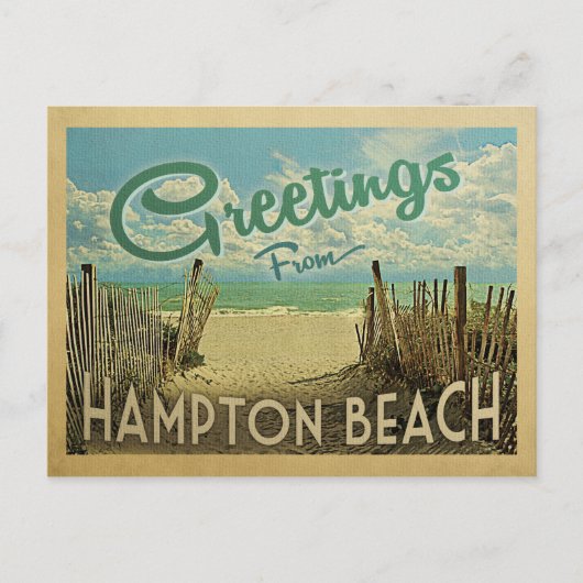 Hampton Beach Vintage Travel Briefkaart (Voorkant)