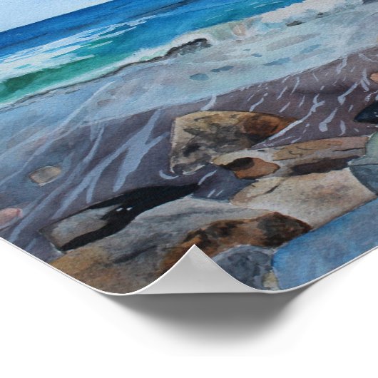 Hampton Beach Waterverf Archiving Print (Hoek)