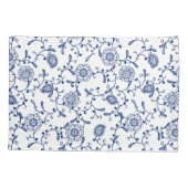 Hampton Blue en White Floral Pattern Kussensloop (Achterkant-Links)