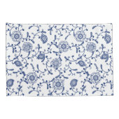 Hampton Blue en White Floral Pattern Kussensloop (Achterkant-Rechts)