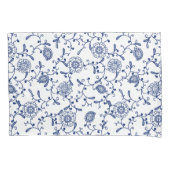Hampton Blue en White Floral Pattern Kussensloop (Voorkant-Links)