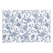 Hampton Blue en White Floral Pattern Kussensloop (Voorkant-Rechts)