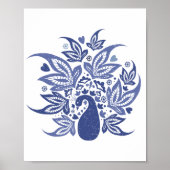 Hampton Blue Peacock Contemedhedendaagse Kunst Poster (Voorkant)