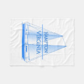 Hampton Coastal Nautical Sailing Sailor Fleece Deken (Voorkant (Horizontaal))