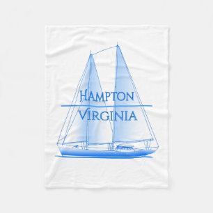 Hampton Coastal Nautical Sailing Sailor Fleece Deken
