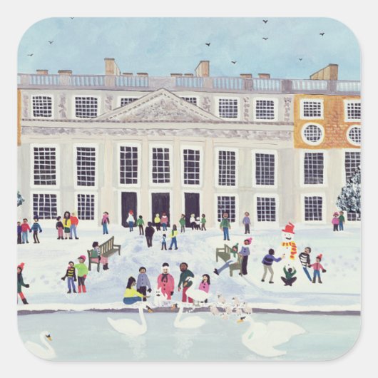 Hampton Court Palace Fountain Gardens Vierkante Sticker (Voorkant)