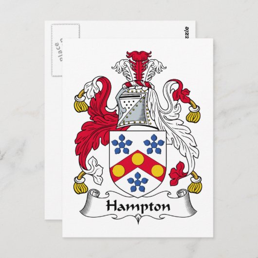 Hampton Family Crest Briefkaart (Voorkant / Achterkant)