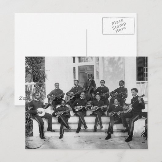 Hampton Institute Musicians, jaren 1890 Briefkaart (Voorkant / Achterkant)