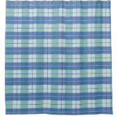 Hampton Light Blue Tartan geplakt Douchegordijn (Voorkant)