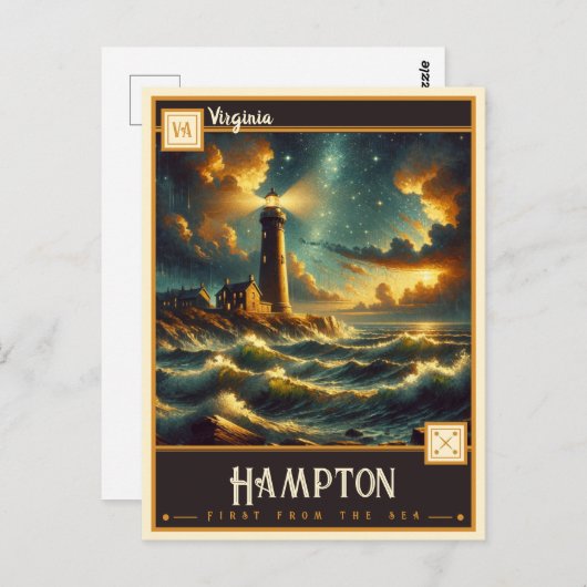 Hampton, Virginia |  BRIEFKAART (Voorkant / Achterkant)