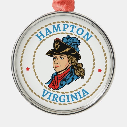 Hampton Virginia Colonial Metalen Ornament (Voorkant)