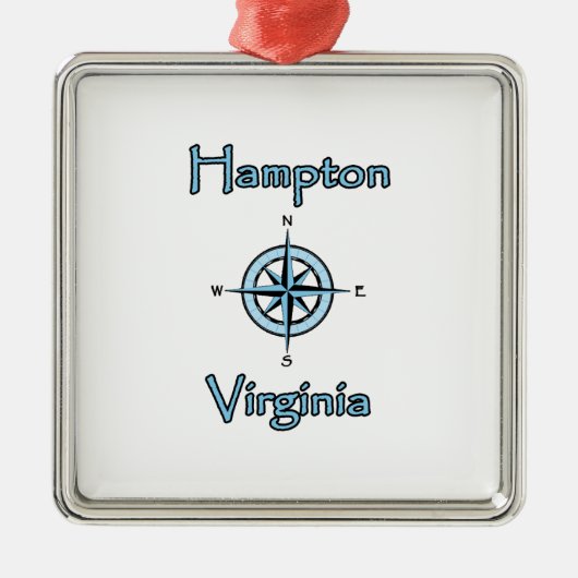 Hampton Virginia Compass Roos Logo Metalen Ornament (Voorkant)