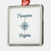 Hampton Virginia Compass Roos Logo Metalen Ornament (Links)