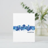 Hampton Virginia Skyline Blue Uitnodiging Briefkaart (Staand voorkant)