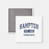 Hampton Virginia Va Vintage Established Srts Desig Magneet (Voorkant / Achterkant)