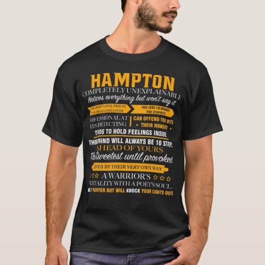 HAMPTON volledig onverklaarbaar T-shirt (Voorkant)