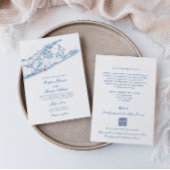 Hamptons Beach all-in-one QR-code RSVP Bruiloft Kaart