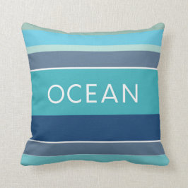 Hamptons Beach House Ocean Blue Gestreept Kussen