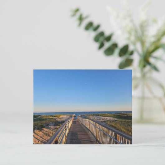Hamptons Beach Sand Ocean Boardwalk Briefkaart (Staand voorkant)