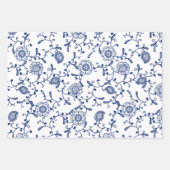 Hamptons Blauw en Wit Chic Patterned Inpakpapier Vel (Voorkant 2)