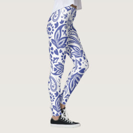 Hampton's Blauw Wit Boho Chic Paisley Leggings